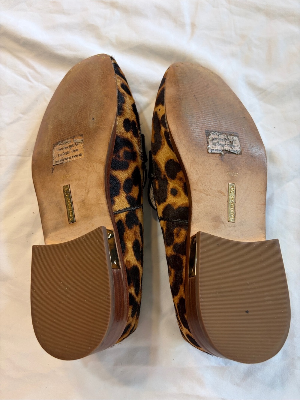 Louise et Cie Leopard Print Loafers with Gold Hardware - Picture 10 of 14